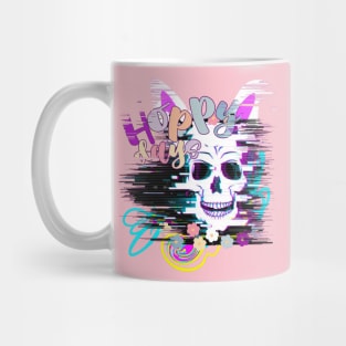 Glitch Vaporwave Aesthetic Pastel Goth Skull Glitch Art Mug